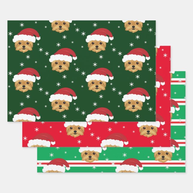 Weihnachts Weihnachtsmarkt Yorkshire Terrier Dog S Geschenkpapier Set (Set)