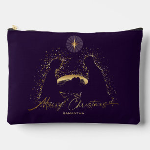 Weihnachts-Weihnachtsmeisterin - Lila Gold-Individ Zubehörtasche