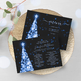 Weihnachts-Weihnachtsmenü der Marine Blue Wedding Einladung