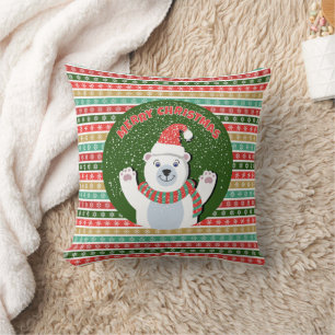 Weihnachts-Weihnachtsmuster mit Teddybären Kissen