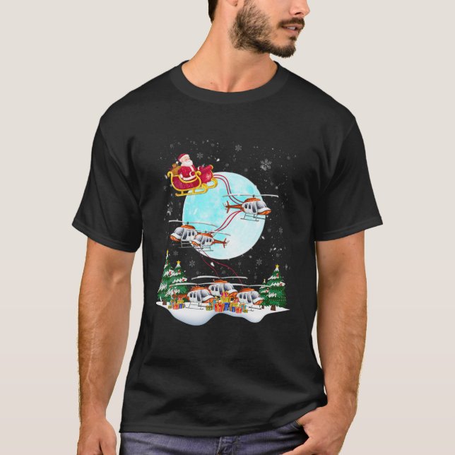 Weihnachts-Weihnachtspiloten des Helikopters Reind T-Shirt (Vorderseite)