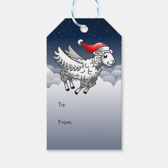 Weihnachts-Weihnachtsschaf Geschenkanhänger (Vorderseite)