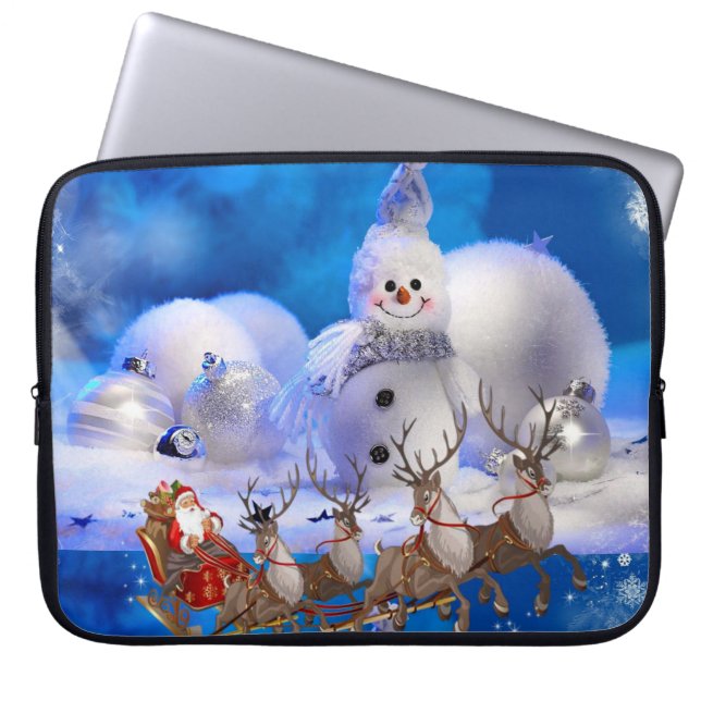 Weihnachts-Weihnachtsschläfchen, 15 Zoll, Santa Laptopschutzhülle (Vorderseite)