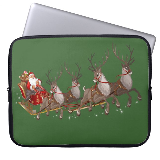 Weihnachts-Weihnachtsschläfchen, 15 Zoll, Santa Laptopschutzhülle (Vorderseite)