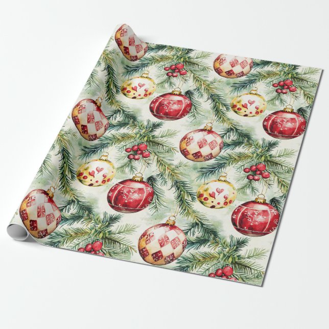 Weihnachts-Weihnachtsschmuck Geschenkpapier (Ungerollt)