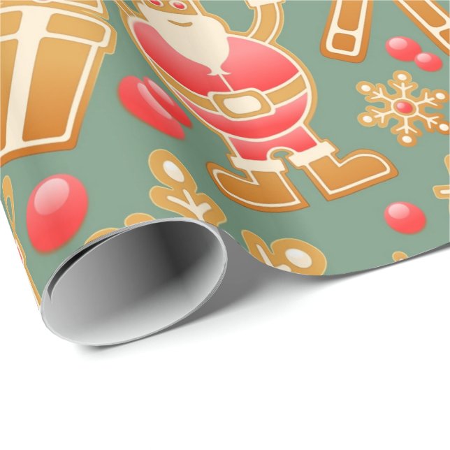 Weihnachts-Weihnachtsschmuck Hintergrund Muster Geschenkpapier (Rolleneckpunkt)
