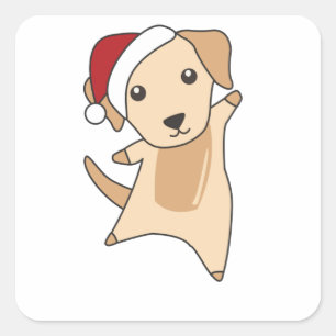 Weihnachts-Weihnachtsschnee Wintertiere Hunde Quadratischer Aufkleber