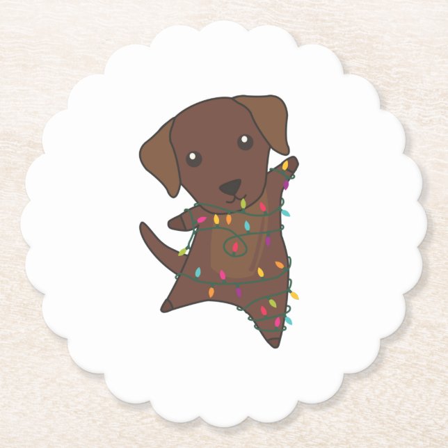 Weihnachts-Weihnachtsschnee Wintertiere Hunde Untersetzer (Vorderseite)