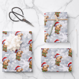 Weihnachts Weihnachtsschneeflocken Geschenkpapier Set