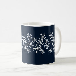 Weihnachts-Weihnachtsschneeflocken Sterne marinebl Kaffeetasse