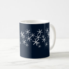 Weihnachts-Weihnachtsschneeflocken Sterne marinebl Kaffeetasse