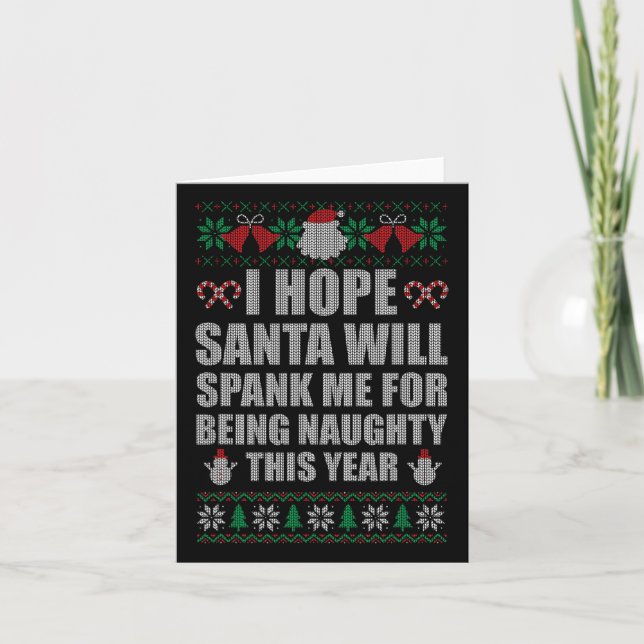 Weihnachts Weihnachtsspank Naughty Ugly Weihnachts Karte (Vorderseite)