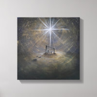 Weihnachts-Weihnachtsstern - Wrapped Canvas