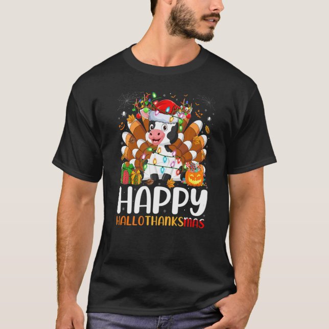 Weihnachts-Weihnachtsstimmung bei Rindern Hallowee T-Shirt (Vorderseite)