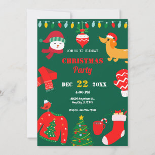 Weihnachts-Weihnachtssymbol Weihnachten Party Einladung