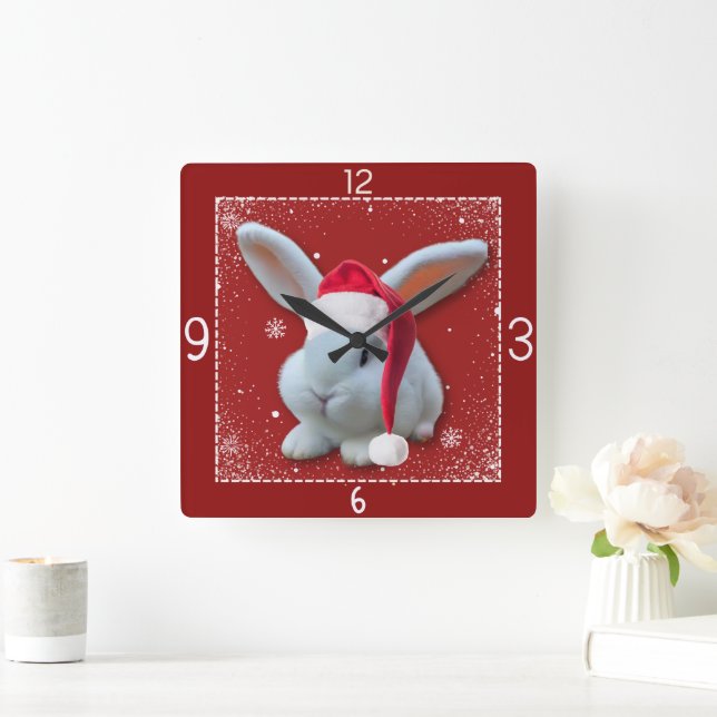 Weihnachts-Weihnachtszeit Quadratische Wanduhr (Zuhause)
