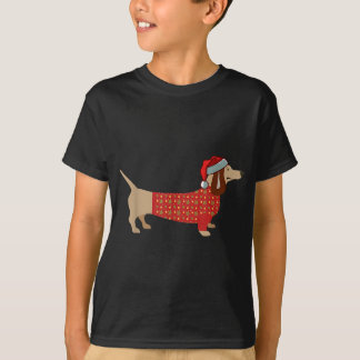Weihnachts-Weiner Daschund-Dackel in Hundekleid T-Shirt