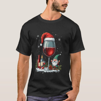 Weihnachts-Weinglas-Design T-Shirt