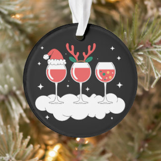Weihnachts-Weingläser Weihnachtsmannhut Rentiergew Ornament