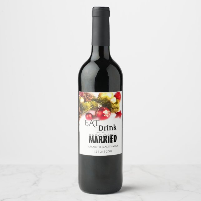 Weihnachts-Weinkennzeichen Weinetikett (Vorderseite)