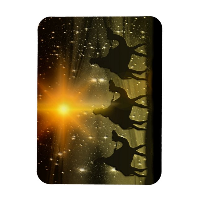 Weihnachts-Weisen Goldener Stern von Bethlehem Magnet (Vertikal)