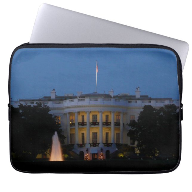 Weihnachts-Weiße Haus am Abend in Washington DC Laptopschutzhülle (Vorderseite)