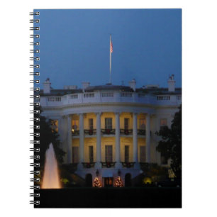 Weihnachts-Weiße Haus am Abend in Washington DC Notizblock