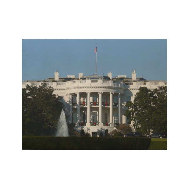 Weihnachts-Weiße Haus für Feiertage Washington DC Holzposter (Vorderseite)