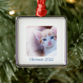 Weihnachts-Weißes Foto Ornament Aus Metall