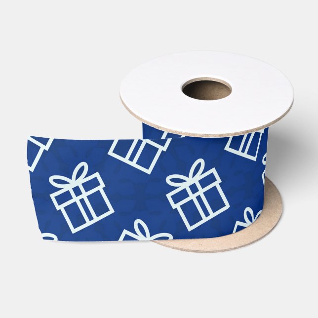 Weihnachts-Weißvorführungen mit blauem Hintergrund Satinband (Spule)