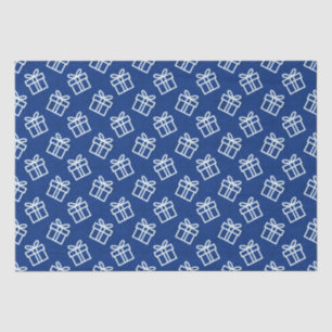 Weihnachts-Weißvorführungen mit blauem Hintergrund Seidenpapier