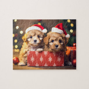 Weihnachts-Welpe Duo Jigsaw-Puzzle