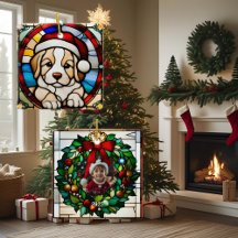 Weihnachts Welpe Imitats gestanzt Glas