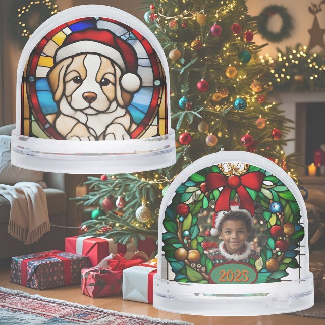 Weihnachts Welpe Imitats gestanzt Glas Schneekugeln (Von Creator hochgeladen)