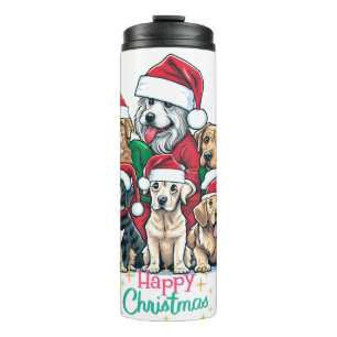 Weihnachts Welpe Liebe Thermosbecher