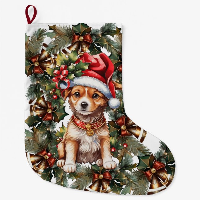 Weihnachts Welpe Strumpf Großer Weihnachtsstrumpf (Vorderseite)