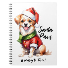 Weihnachts-Welpe tragen Weihnachtsklauseln Outfit Notizblock