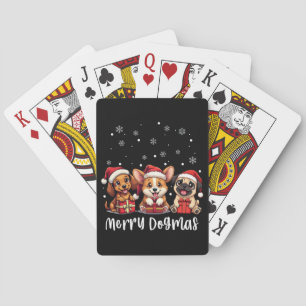 Weihnachts Welpen Hunde frohe Dogmas Spielkarten