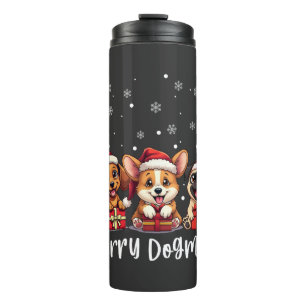 Weihnachts Welpen Hunde frohe Dogmas Thermosbecher