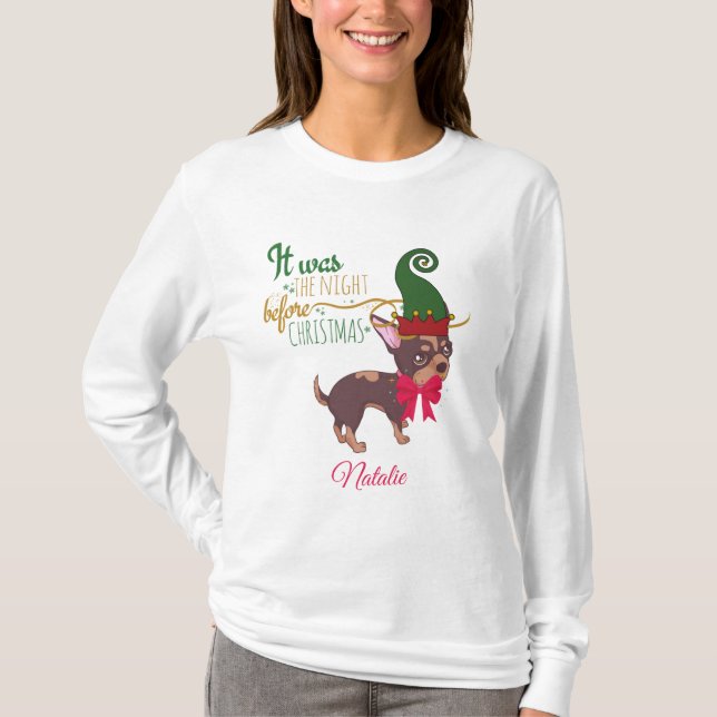 Weihnachts-Welpen T-Shirt (Vorderseite)