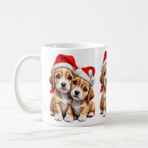 Weihnachts Welpenhunde Kaffeetasse