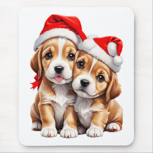 Weihnachts Welpenhunde Mousepad