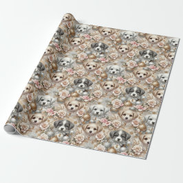Weihnachts Welpenpackpapier - Adorable Hunde Gesic Geschenkpapier