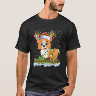 Weihnachts-Welsh-Corgi-Hund Weihnachtsbeleuchtung T-Shirt