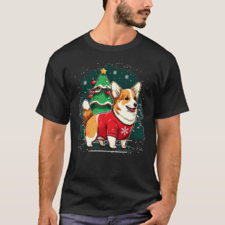 Weihnachts-Welsh-Corgi-Santa auf Weihnachten Welsh T-Shirt