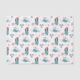 Weihnachts Whimsical Cartoon Hunde Seidenpapier