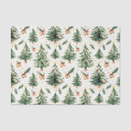 Weihnachts Whimsical Pine Trees Muster Seidenpapier