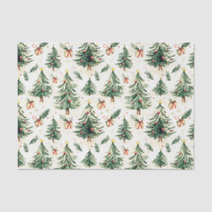 Weihnachts Whimsical Pine Trees Muster Seidenpapier