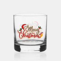 Weihnachts-Whiskey-Glas-Set – Fröhliche & helle Ba