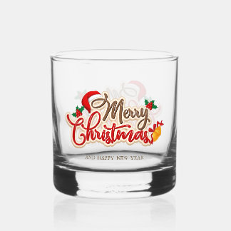 Weihnachts-Whiskey-Glas-Set – Fröhliche & helle Ba Whiskyglas
